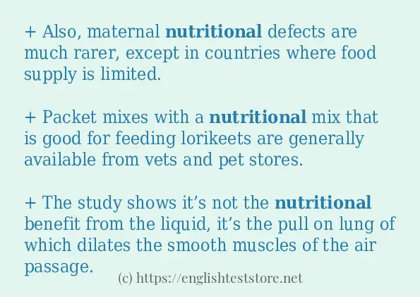 nutritional - some sentence examples
