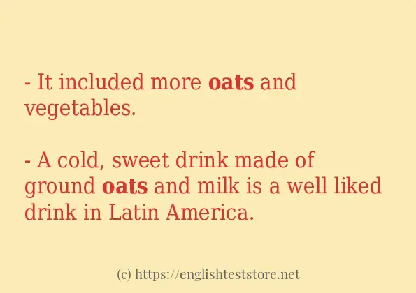 oats in sentences?