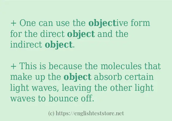 object - some sentence examples