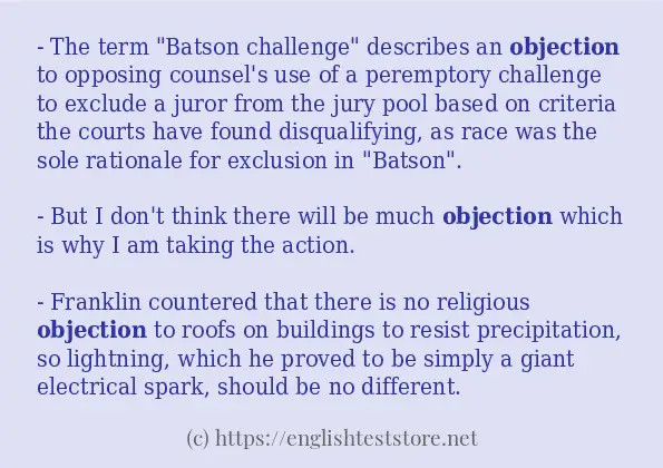 objection some example sentences