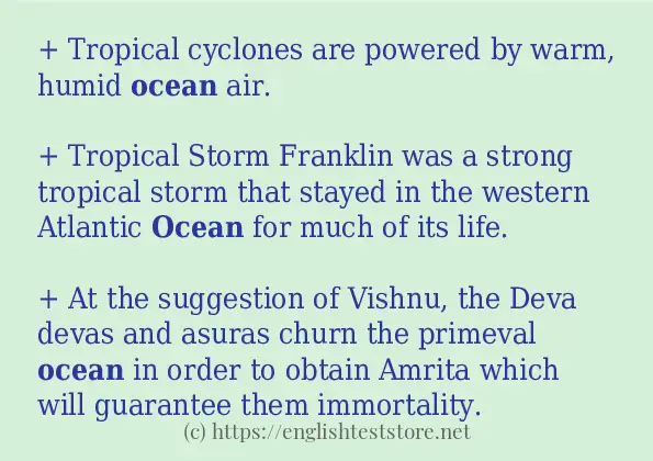 ocean - example sentences