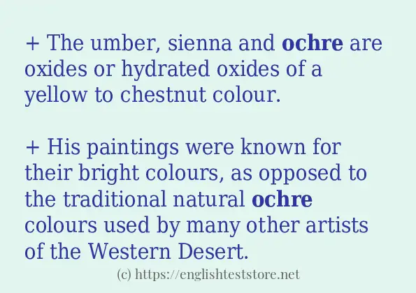 ochre example in sentences