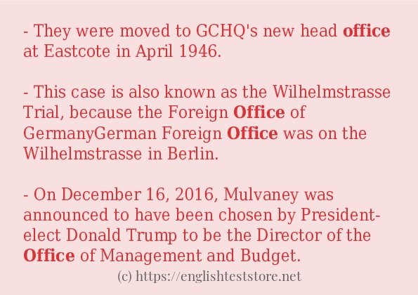 office some example sentences
