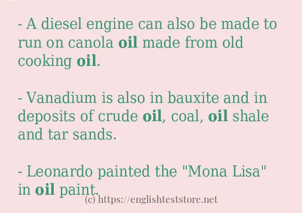 oil - example sentences