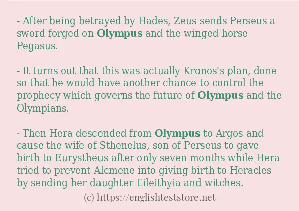 olympus example in sentences