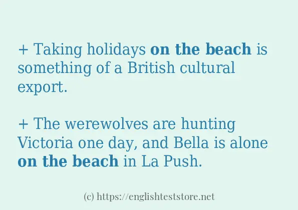 on the beach - some sentence examples