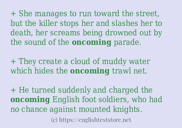 Oncoming Some Sentence Examples Englishteststore Blog 