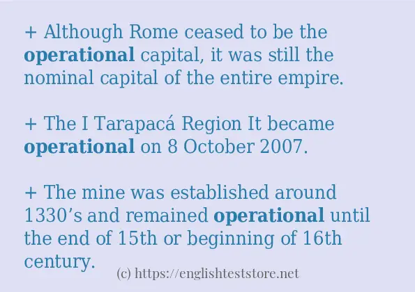 operational - some sentence examples