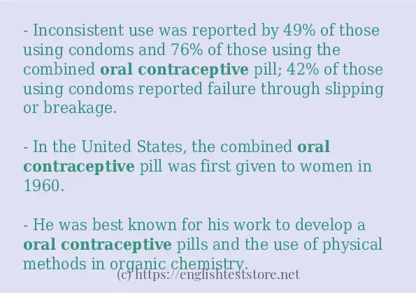 oral contraceptive - some sentence examples