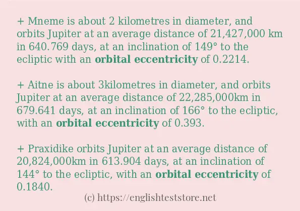 orbital eccentricity in sentences? orbital eccentricity in sentences?