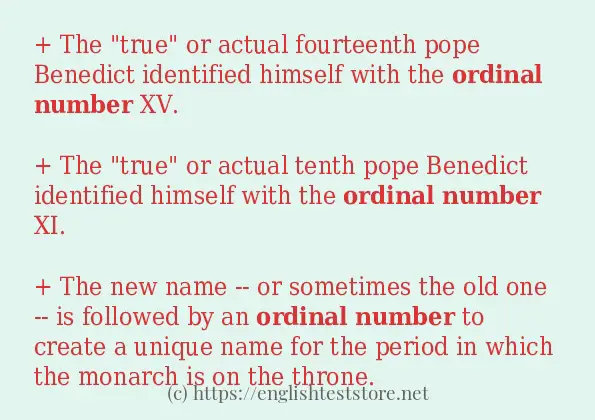 ordinal number how to use in sentences