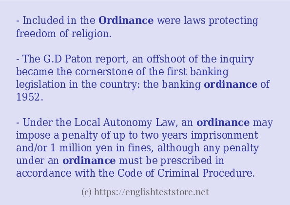 ordinance example in sentences