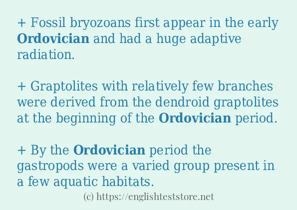 ordovician how to use in sentences