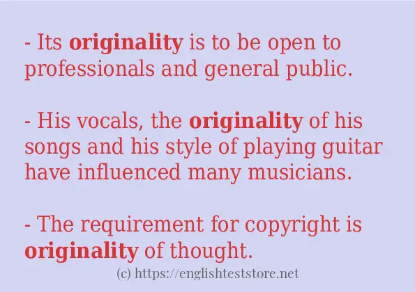 originality some ways to use