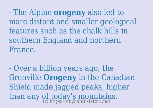 orogeny - example sentences