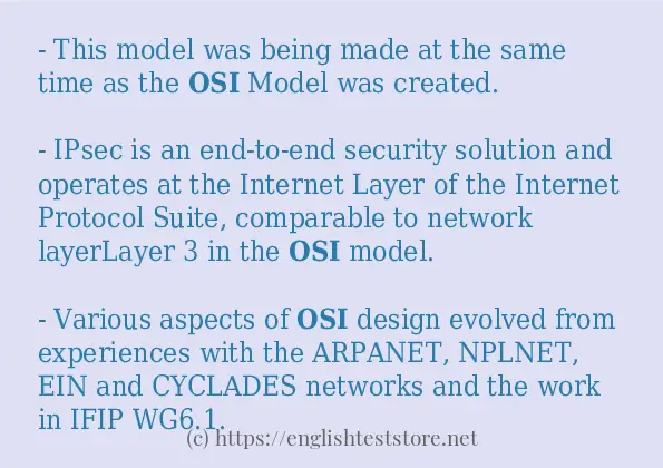 osi some example sentences