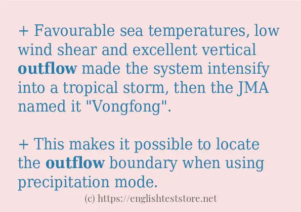 outflow - example sentences