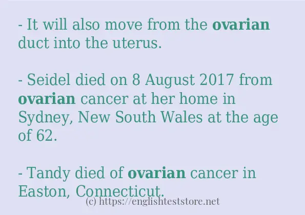 ovarian - example sentences