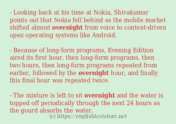 overnight some example sentences