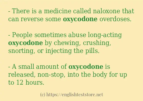 oxycodone some example sentences oxycodone some example sentences