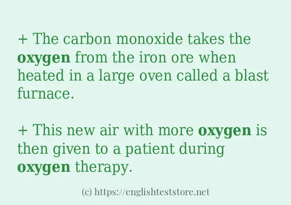 oxygen example in sentences