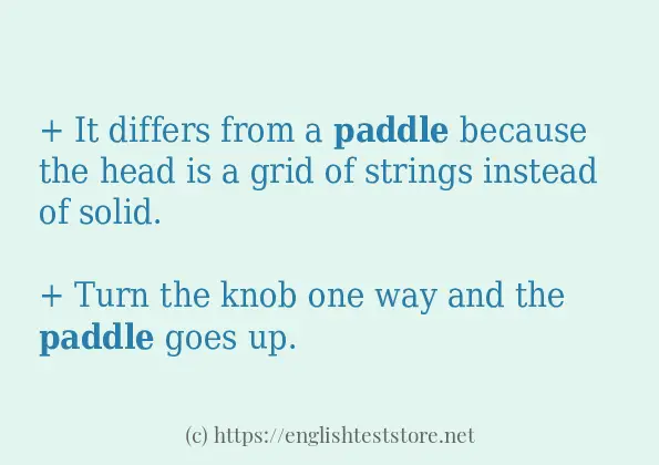 paddle some example sentences