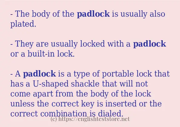 padlock - sentence examples