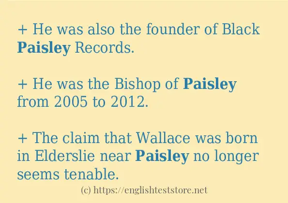 paisley - sentence examples