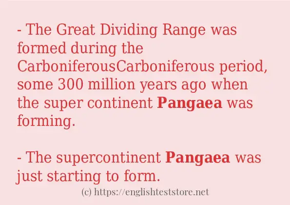 pangaea - example sentences