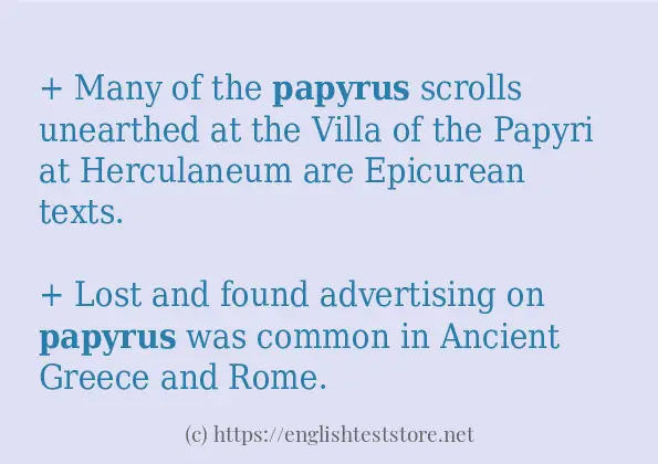 papyrus some example sentences