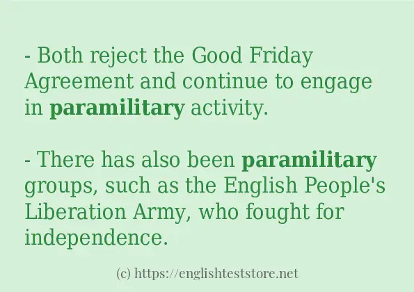 paramilitary use in-sentences