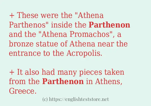 parthenon in sentences?