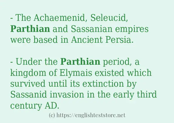 parthian example in sentences