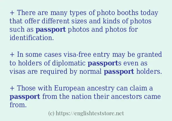 passport - example sentences