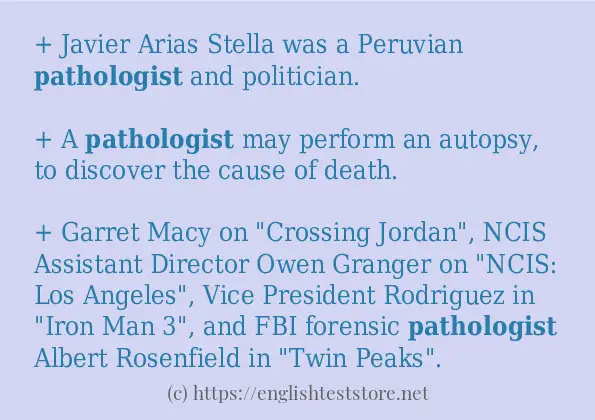  pathologist Use In sentences EnglishTestStore Blog