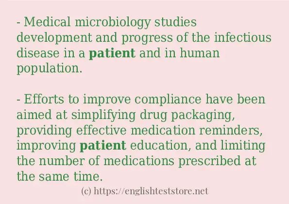 patient example in sentences