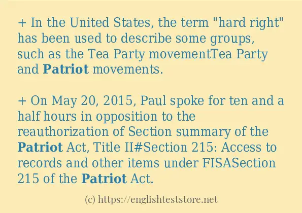 patriot - sentence examples