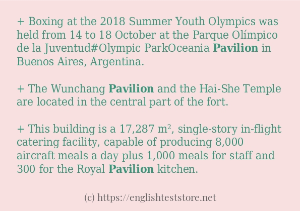 pavilion - example sentences