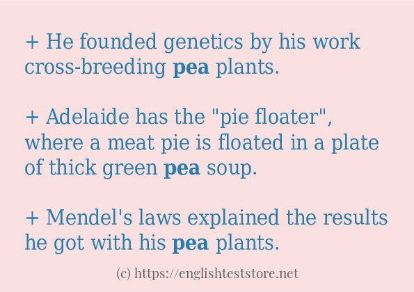 pea in sentences?