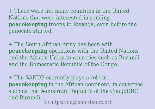 peacekeeping - some sentence examples