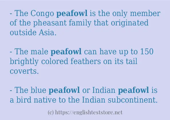 peafowl example in sentences