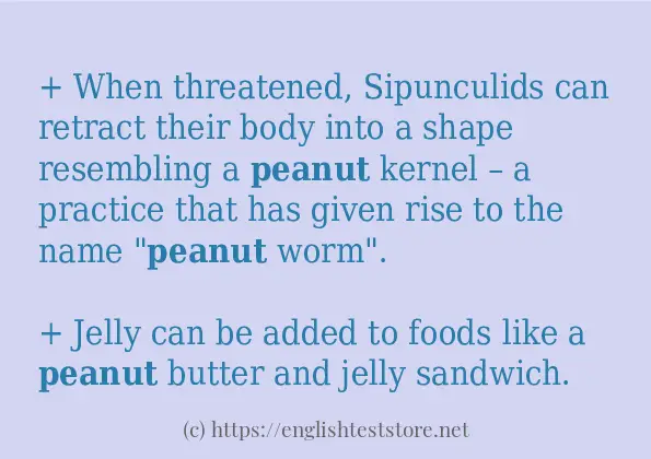 peanut how to use in sentences