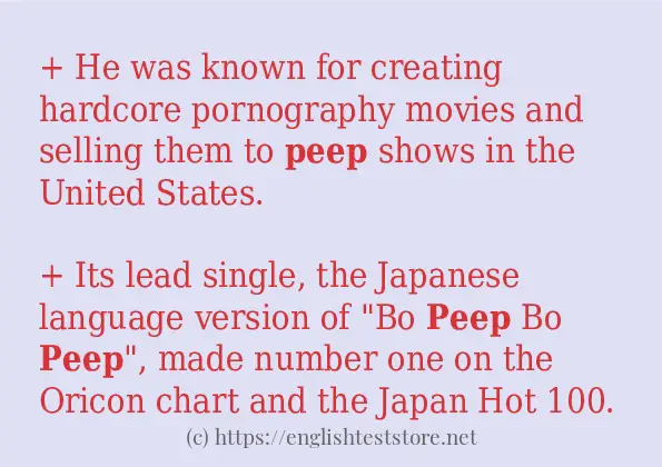 peep - example sentences