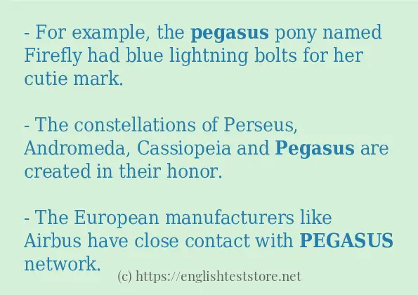 pegasus - some sentence examples