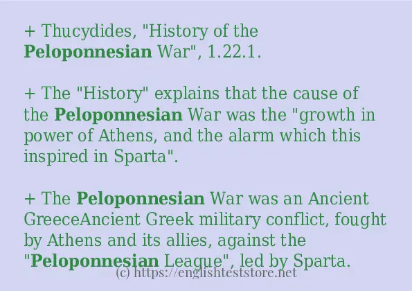 peloponnesian example in sentences