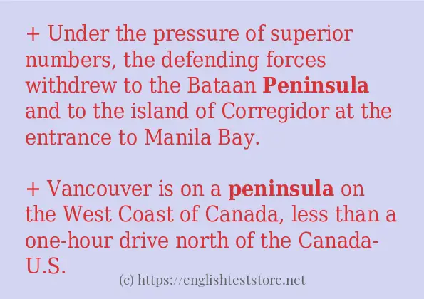 peninsula - example sentences