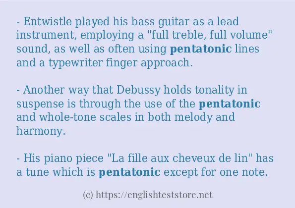 pentatonic - sentence examples