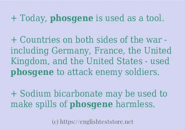 phosgene use in-sentences