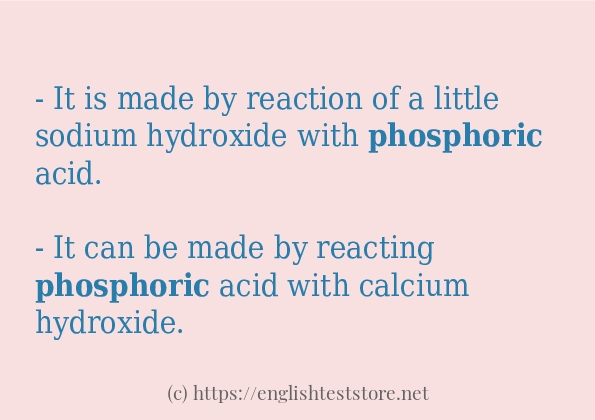 phosphoric - some sentence examples