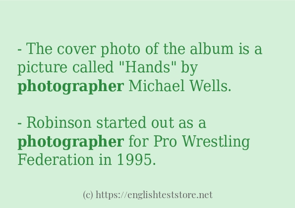 photographer - example sentences